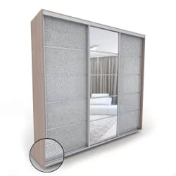 Шкаф-купе 3-х дверный Акцент-Квадро КЛ 1800х600 Шимо светлый/хром