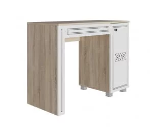 Стол туалетный Мадлен 03 Дуб сонома светлый Ясень белый Серебро