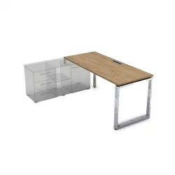 Стол рабочий, прямолинейный три опоры, левый GLOSS LINE НСТЛ-О.994 Teakwood