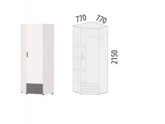 Шкаф угловой (лев/прав) Денвер 400.04