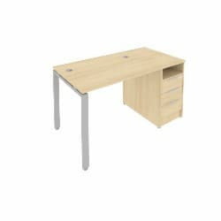 Рабочая станция с опорной тумбой Метал Сйстем Б.РС-СТП -1.1 Акация/Серый / Metal System