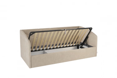 Односпальная кровать с подъемным механизмом Бест (Софа) КМ.S-15 капучино (велюр)