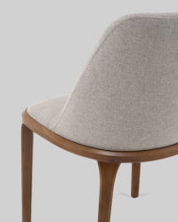 Стул Вудмайкл каркас дерево цвет темный орех рогожка бежевый