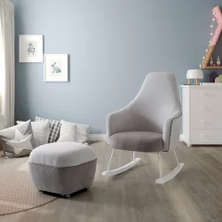 Кресло-качалка Micuna (Микуна) Wing/Moom white текстиль pink tierra/light grey