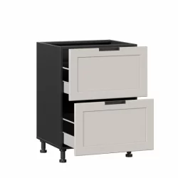 Тумба кухонная 600 с 2 ящиками (4) Джамис ЛД 296.130.000.134 Черный Кашмир