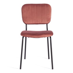 Стул CAROL (mod. UC06) металл, вельвет, 45 х 56 х 82 см, Coral (коралловый) HLR44 / черный