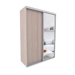 Современный шкаф-купе с зеркалом Акцент-Сим ДЗ 1200х600  Ясень шимо светлый
