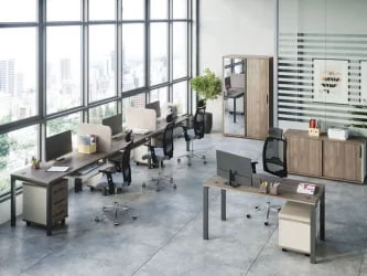 Стол эргономичный левый на металлоопорах New Line NLN36322634 Дуб шамони темный