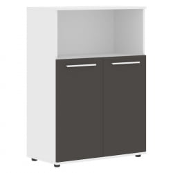 Шкаф с глухими малыми дверьми ЕДИС ЕМCС 85.3 Мокко Белый Белый / EDIS EMCS