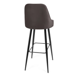 Стул барный KISH (mod. 714) ткань/металл, 50х57х110 см, высота до сиденья 78 см, темно-серый barkhat 14/черный