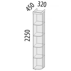 Стеллаж торцевой (лев/прав) Тиффани 47.15 Сосна Астрид Мелинга