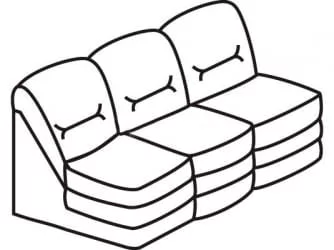 Секция трехместная без подлокотников раскладная Вавилон 3АР Красная (экокожа)