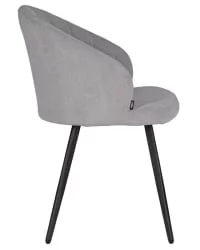 Стул обеденный DOBRIN NAOMI (ЭМАЛЬ ЧЕРНЫЙ МУАР велюр Catania Smoke)