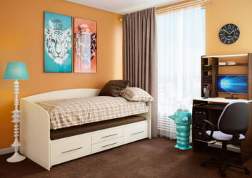 Детская кровать для мальчика Адель-5 Вудлайн кремовый