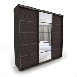 Черный шкаф-купе Акцент-Квадро КЛ 2100х600 Венге/Бронза