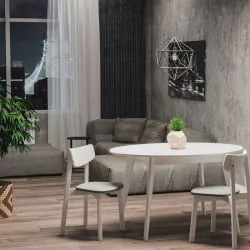 Стул с мягким сиденьем Вега Grey жаккард Орех