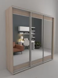 Шкаф-купе 3-х дверный Акцент-Лайт 3 1500х600 Ясень шимо светлый
