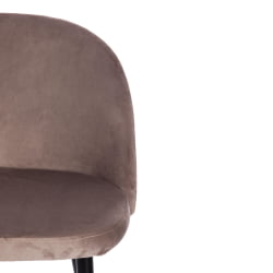 Стул MELODY (mod. 4997) металл/вельвет, 52х49х78см, серо-бежевый/черные ножки