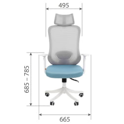 Кресло руководителя CHAIRMAN CH563 Белый/бирюзовый