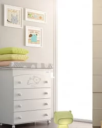 Комод Micuna Sweet Bear пеленальный B-970 white матрасик stars grey