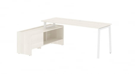 Стол с тумбой ЕДИС ЕЛCТ 19614 Ясень Траун Белый / EDIS ELCT