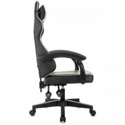 Геймерское кресло BRABIX Shooter GM-123, 2 подушки, экокожа, черное/белое