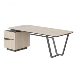 Стол руководителя левый Line СФ-571102.1 Дуб светлый Черный графит