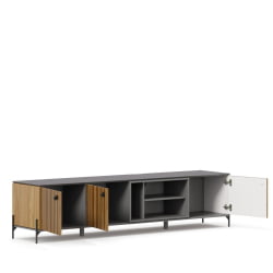 Тумба ТВ 2000 Элиот ЛД 414.010.000 Оникс Серый/Орех фактурный