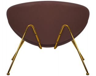 Кресло дизайнерское DOBRIN EMILY (коричневый винил YP5, золотое основание)