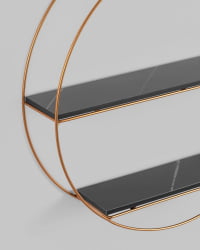 Полка Luna золотая Черный мрамор