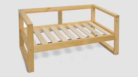 Диван двухместный DEmoku Д-2 серебристо-серый_натуральный