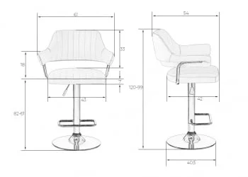 Стул барный DOBRIN CHARLY Серый