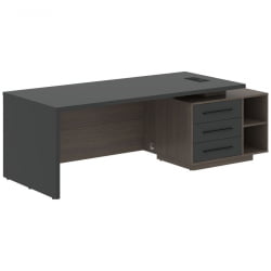 Стол руководителя правый VELION VCT 2390 R Яшма черный Дуб Сильвер