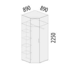 Шкаф угловой (лев/прав) Николь 901.08