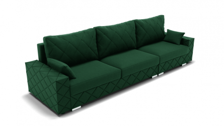Диван Мартин-2 угол левый/правый (ЗР) Цвет фасада: Зеленый; Тип: Левый/правый; Материал фасада: Металл/Велюр