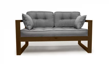 Диван двухместный DEmoku Д-2 серый-темный дуб