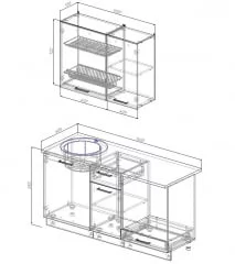 Кухонный гарнитур Гранж 1600