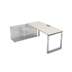 Стол рабочий, прямолинейный три опоры, левый GLOSS LINE НСТЛ-О.994 Ivory