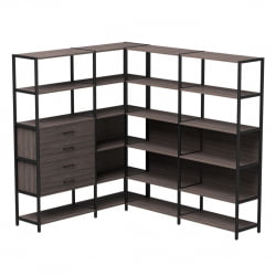 Набор стеллажных систем Everprof EVO №17 Дуб Пасадена Черный