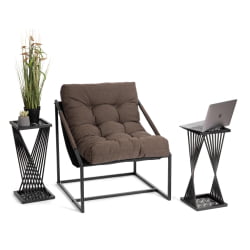 Дизайнерский стол Osteria/Остерия металл, черный, 25,5х25,5х59 см