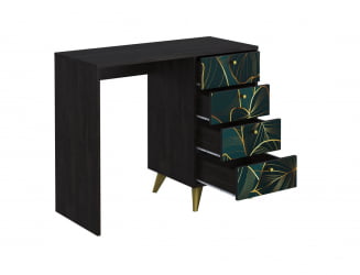 Письменный стол с ящиками Фьюжн СП-006 АРТ Угольный камень/TROPICAL