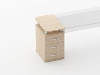 Тумба приставная на 3 ящика с проставками Glassy 3.10.16 Дуб молочный