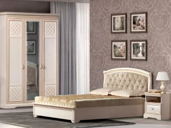 Кровать 1600 Парма 805 Кремовый белый Патина