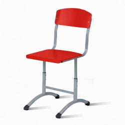 Стул ученический регулируемый ФГК (рост 3-5) 390х487 мм ЛДСП Красный РАЛ 3028/Металл Серый / RAL