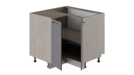 Шкаф напольный угловой с углом 90° Одри НУ90-72_2ДР(НУ) Дуб Сонома трюфель/Серый шелк