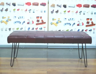 Банкетка Лейд 1200кс400 натуральная кожа бордовая / 1200x400