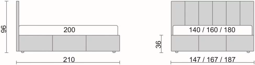 Кровать с мягким изголовьем Черный