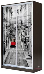 Шкаф-купе эконом Хит-24-14-77 Лондон Аруба Венге