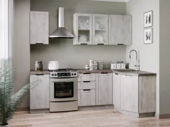 Шкаф кухонный 600 со стеклом Джамис ЛД 296.350.000.021 Белый Белый камень