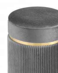 Пуф Миранда с ящиком серебро велюр Серый